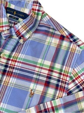 Ralph Lauren Slim Fit Multicolor Plaid Oxford Long Sleeve Button Down Shirt